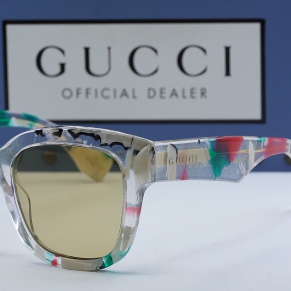 Gucci GG1624S 002 Square Sunglasses - Glitter Web Crystal/Nicotine - Picture 4 of 11